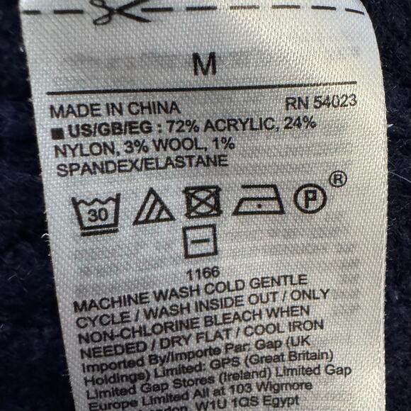 Gap Women's Wool Blend Turtleneck Sweater Blue Size Medium Soft Lightweight - Picture 6 of 8